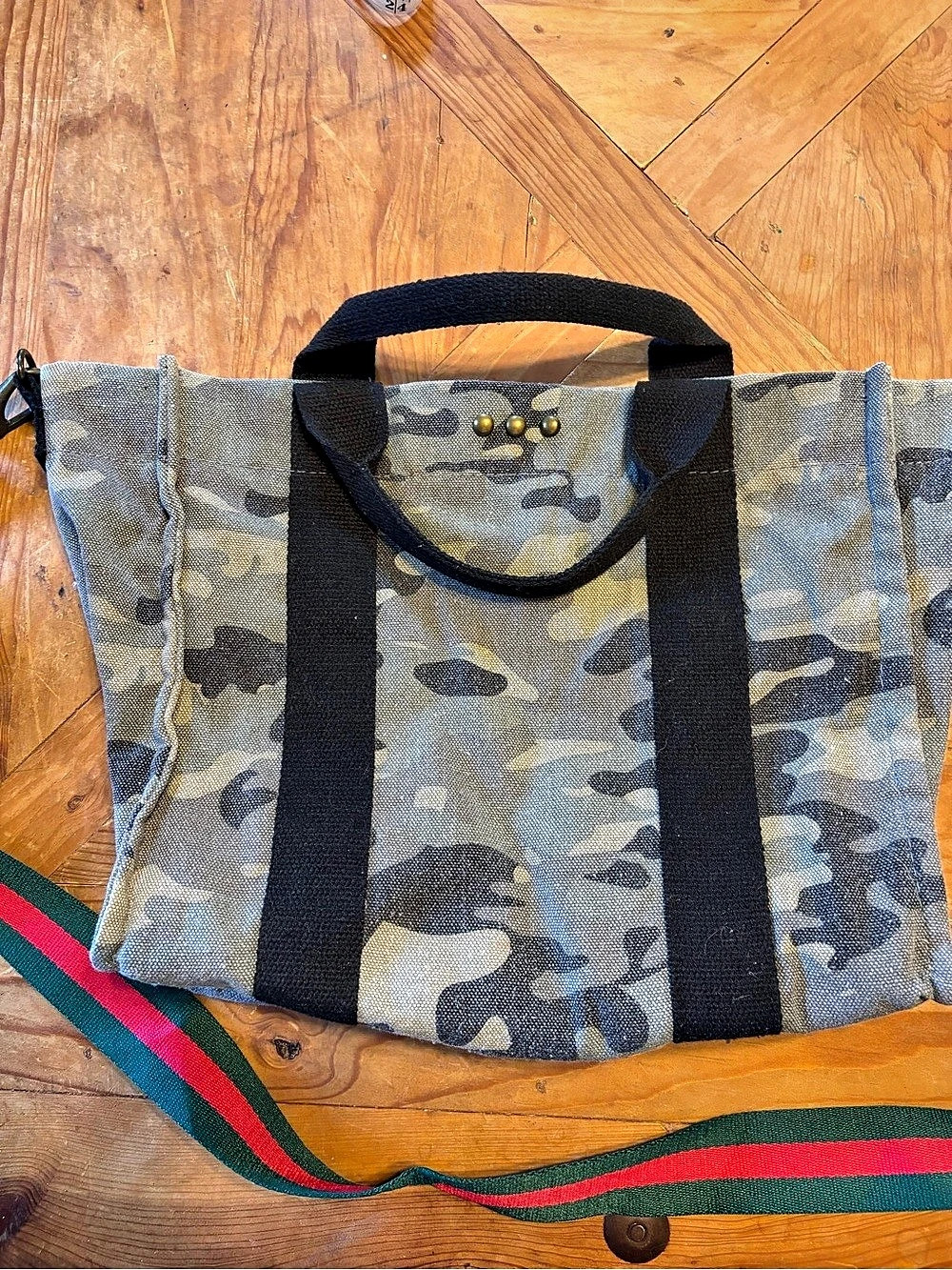 PS Camo Tote Bag in Green & Black - Picture 9 of 14